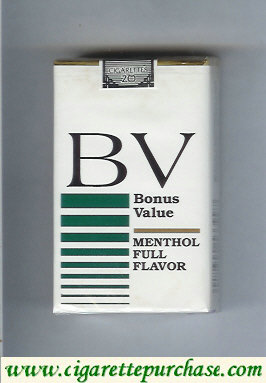 BV Bonus Value Menthol cigarette Full Flavor USA